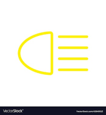 yellow headlight signal line art icon