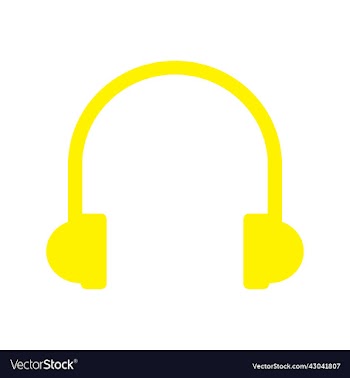 yellow headphones or earphones icon