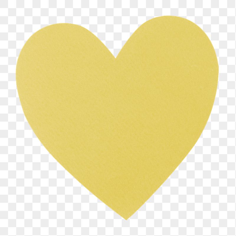 Yellow heart png sticker, paper | Free PNG - rawpixel