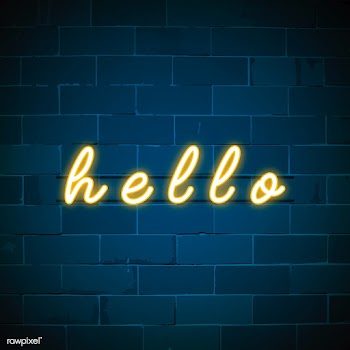 Yellow hello neon sign vector | Free stock vector - 537658