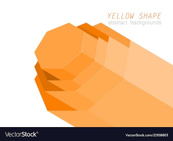 Yellow hexagon shapes scene vector image