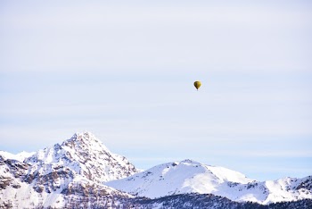 Yellow Hot Air Balloon Floating