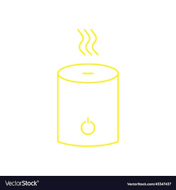 yellow humidifier line icon