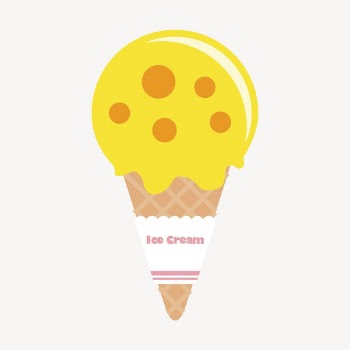 Yellow ice-cream cone clipart, cute | Free Vector - rawpixel