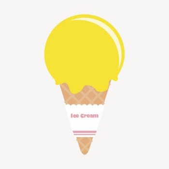 Yellow ice-cream cone collage element, | Free PSD - rawpixel