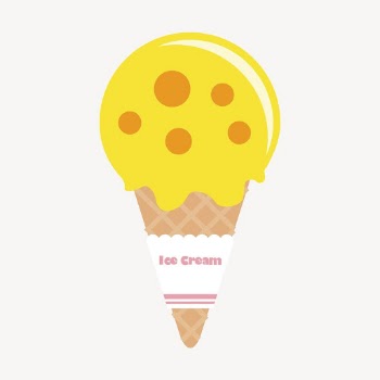 Yellow ice-cream cone collage element, | Free PSD - rawpixel