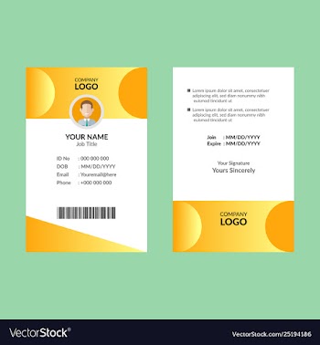 Yellow id card 21 vector image