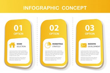 Yellow infographic presentation Free Vector