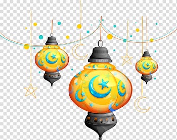 Yellow lanterns illustration, Light Eid al-Fitr, eid transparent background PNG clipart
