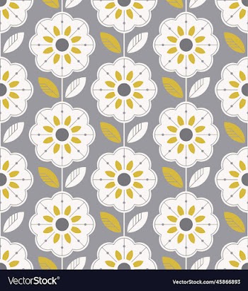 yellow leave with white geometrical repeat design