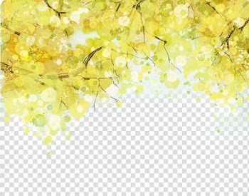 Yellow leaves on branch illustration, E-book Watercolor painting Poetry EPUB Illustration, Antiquity beautiful watercolor illustration transparent background PNG clipart