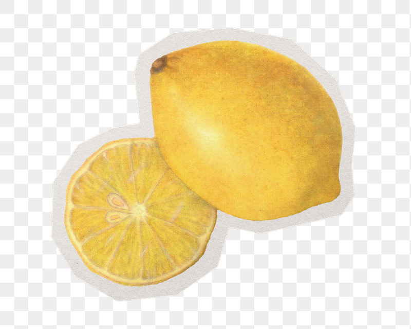 Yellow lemon sticker, paper cut | Free PNG - rawpixel