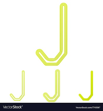 Yellow letter j logo design set vector image