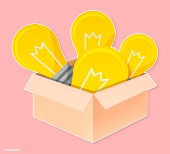 Yellow light bulbs in an open box | Free stock psd mockup - 514495