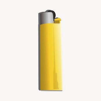 Yellow lighter clipart, object illustration | Free Vector - rawpixel