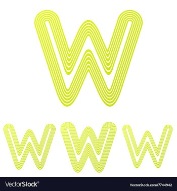 Yellow line w logo design set vector image