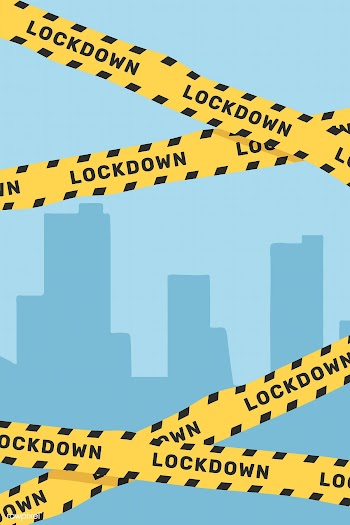 Yellow lockdown caution tape vector | Free  vector - 2304249