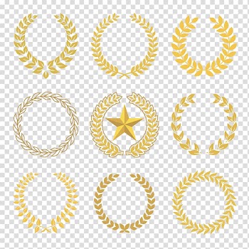Yellow logo lot, Laurel wreath Bay Laurel Euclidean , Laurel transparent background PNG clipart