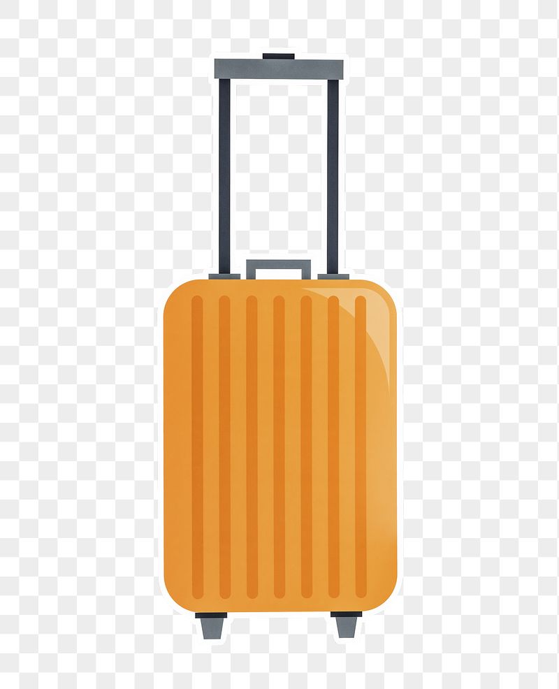 Yellow luggage png sticker, transparent | Free PNG - rawpixel