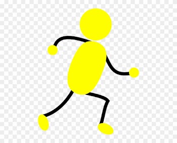 Yellow Man Running Clip Art - Stick People Clip Art Yellow