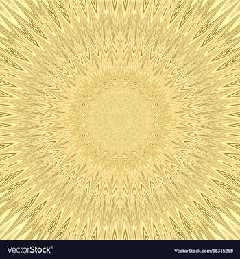 Yellow mandala sun explosion fractal background vector image