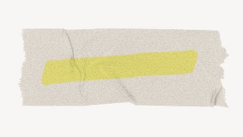 Yellow marker washi tape, ripped | Free PSD - rawpixel