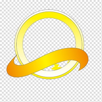 Yellow Material Font, Ribbon ring elements transparent background PNG clipart