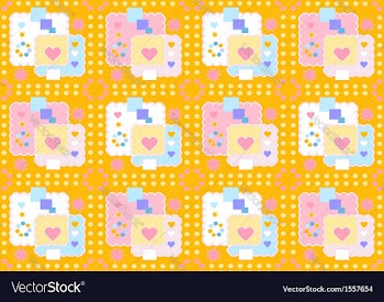 Yellow merry seamless background vector image
