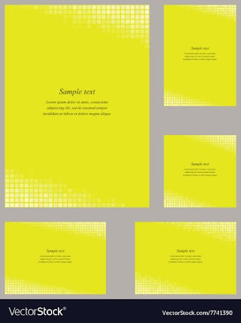Yellow mosaic page corner design template set vector image
