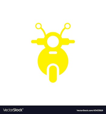 yellow motorcycle front view icon