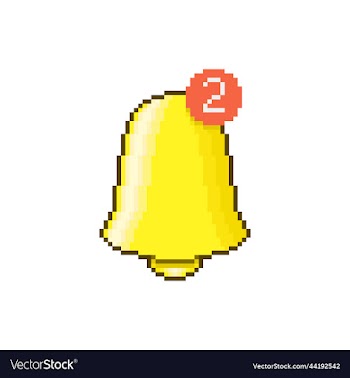 yellow or golden bell of notification