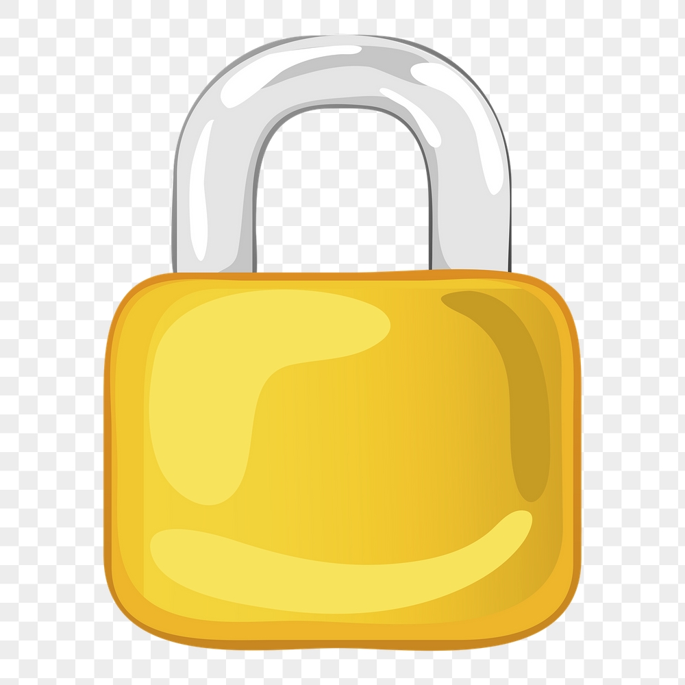 Yellow padlock png sticker, object | Free PNG - rawpixel