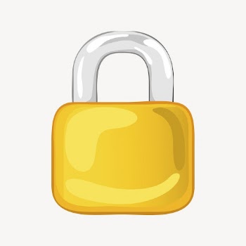 Yellow padlock sticker, object illustration | Free PSD - rawpixel