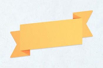 Yellow paper ribbon banner design element | Free  illustration - 2339755