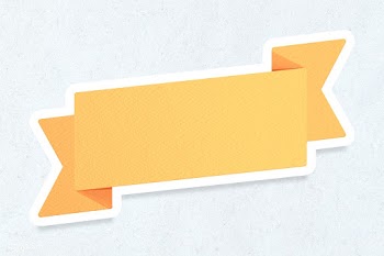 Yellow paper ribbon banner design element | Free  illustration - 2339757