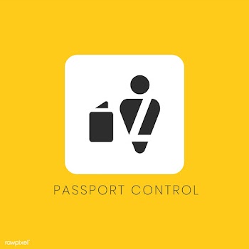 Yellow passport control sign vector | Free stock vector - 538360