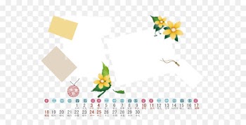 Yellow Pattern - Cartoon Calendar 