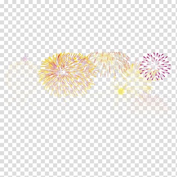 Yellow Petal Pattern, Colorful fireworks transparent background PNG clipart