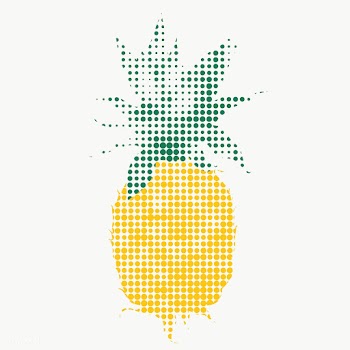 Yellow pineapple halftone style design element | Free  transparent png - 2338302