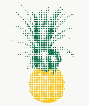 Yellow pineapple halftone style design element | Free  transparent png - 2338400