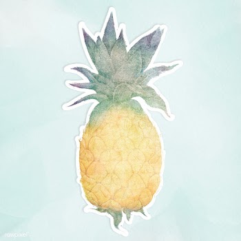 Yellow pineapple watercolor style sticker design element illustration | Free  illustration - 2338362