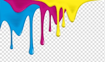 Yellow, pink, and blue inks illustration, Drip painting Aerosol paint , Creative Colorful paint splash material transparent background PNG clipart