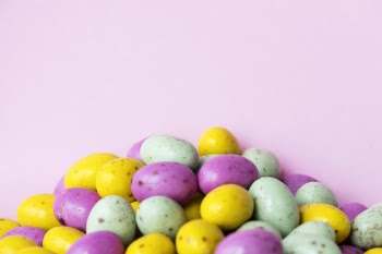 Yellow, Pink, and Teal Egg