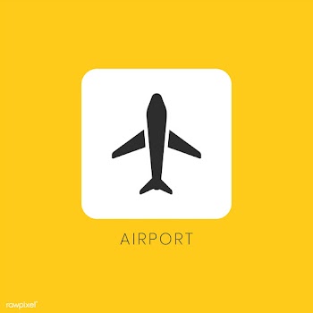 Yellow plane icon airport sign vector | Free stock vector - 538370