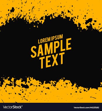 yellow poster with black grunge splatter