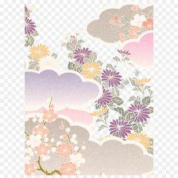 Yellow Purple Blue Green Circular sector - Warm Japanese pattern 