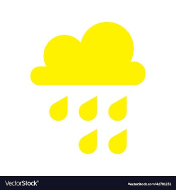 yellow rain solid icon or logo
