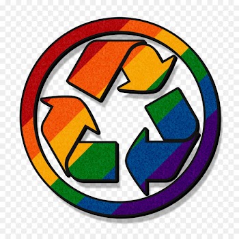Yellow Rainbow Recycling symbol Logo - rainbow 