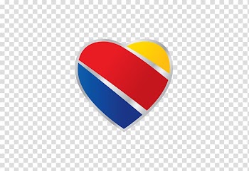 Yellow, red, and blue heart , Southwest Airlines Logo Dallas Love Field United Airlines, emirates airline transparent background PNG clipart