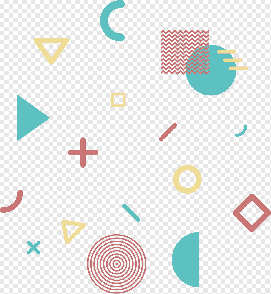 yellow, red, and green assorted-shape illustration, Geometric shape Geometry Flat design, circle, angle, text, rectangle png